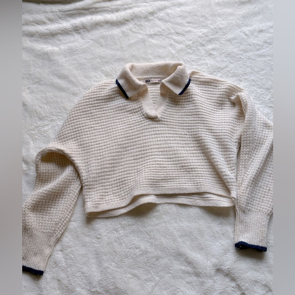 Off white Knit Sweatshirt crop S. Oversized crop